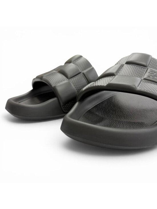 Louis Vuitton LV Waterfront Line Rubber Damier Slide Sandals Black 8